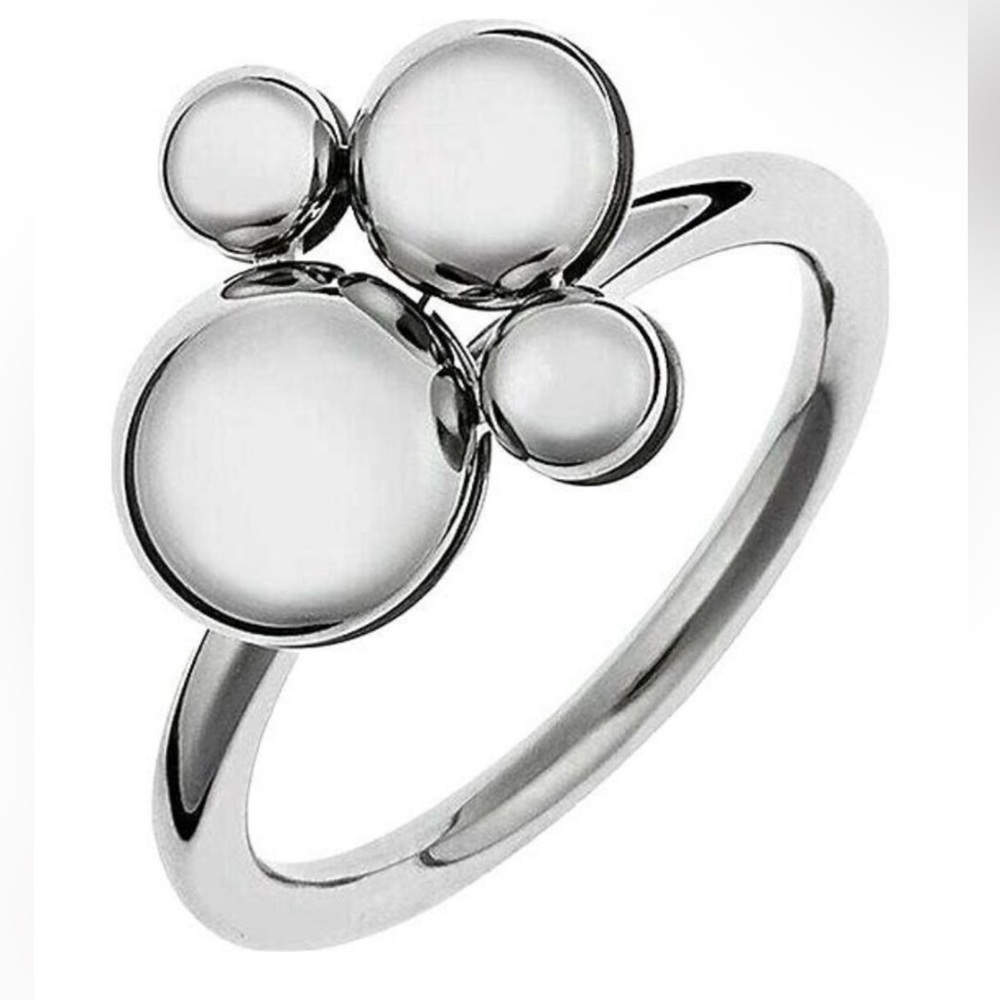 Calvin Klein Collection Silver Spin Ring Size 6 with Black Dust Bag NIB